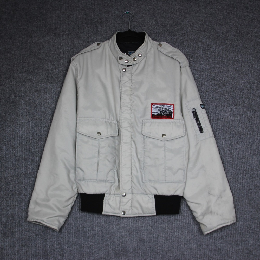 Vintage Executive Riders LTD Vortext Motorcycle Bomber Jacket Mens 2XL